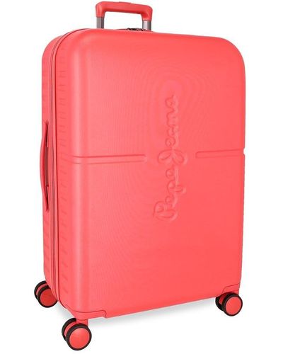 Pepe Jeans Highlight Set di valigie rosso 55/70 cm rigido ABS chiusura TSA integrata 116L 7,54 kg 4 ruote doppie bagaglio mano by Joumma - Rosa