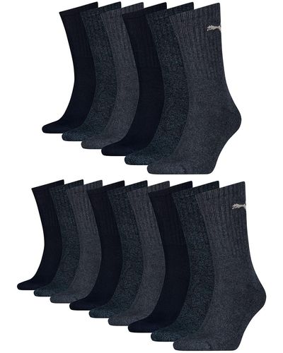 PUMA 15 Paar Sportsocken Tennis Socken Gr. 35-49 für sie und ihn - Blau