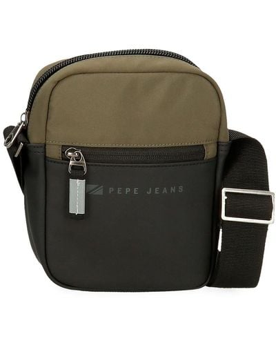 Pepe Jeans Jarvis Shoulder Bag Small Green 15x19.5x6cm Faux Leather And Polyester L By Joumma Bags