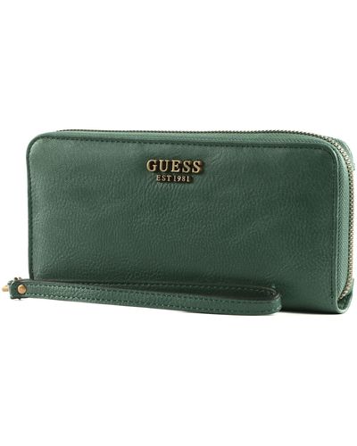 Guess Arja Slg Large Zip Around Wallet Forest - Groen