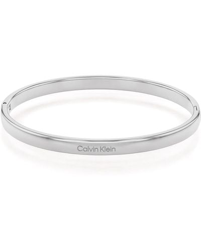 Calvin Klein Jonc Unisex Collection PURE SILHOUETTES en Acier inoxidable - 35000563 - Blanc