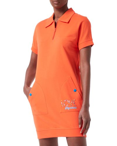 Love Moschino S Multicolor snap Buttons Kleid - Orange