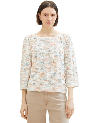 Tom Tailor Loose Fit Multicolor Pullover - Natur