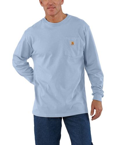 Carhartt Loose Fit Heavyweight Long-sleeve Pocket T-shirt - Blue