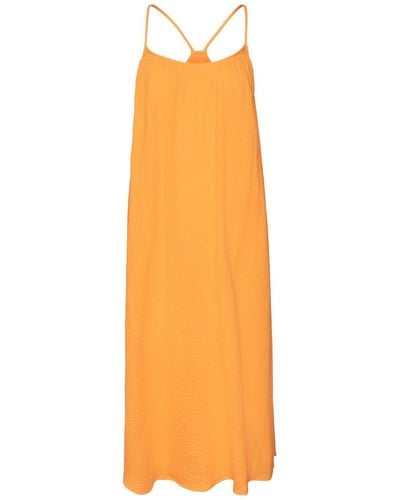 Vero Moda Vmnatali Nia Singlet 7/8 Dress Wvn - Orange