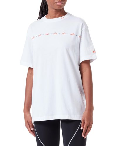 Nike W NSW BF Swoosh SSNL T-Shirt - Weiß