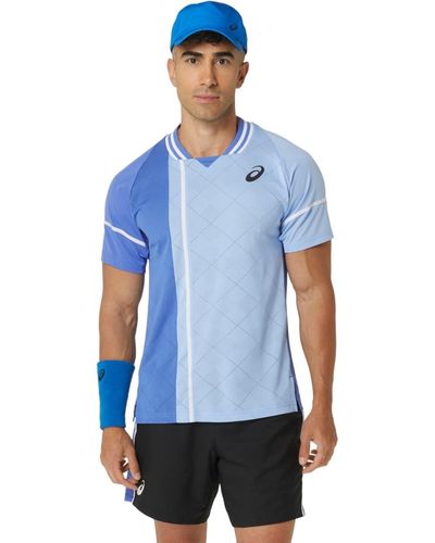 Asics Match Actibreeze Short Sleeve Top Tennis Apparel - Blue
