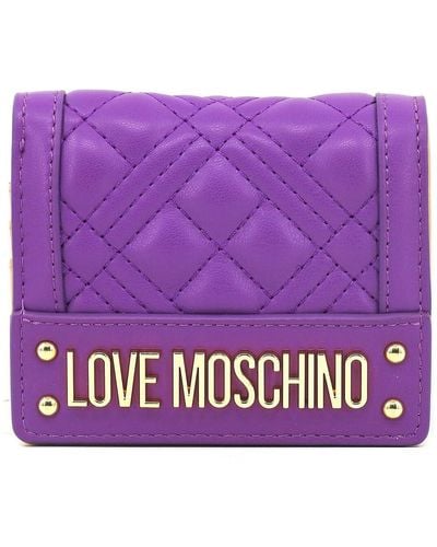 Love Moschino Wallet Quilled Pu Black Gold - Purple