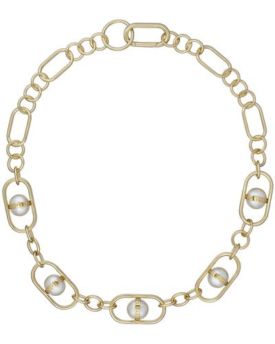 Ted Baker Perriet Statement Pearl Chain Necklace For - Metallic