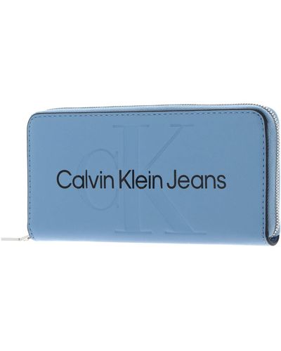 Calvin Klein Long Zip Around Wallet Dusk Blue - Blauw