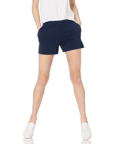 Amazon Essentials Pantalón Corto de Punto sin Cordones y de Corte Clásico Mujer - Azul