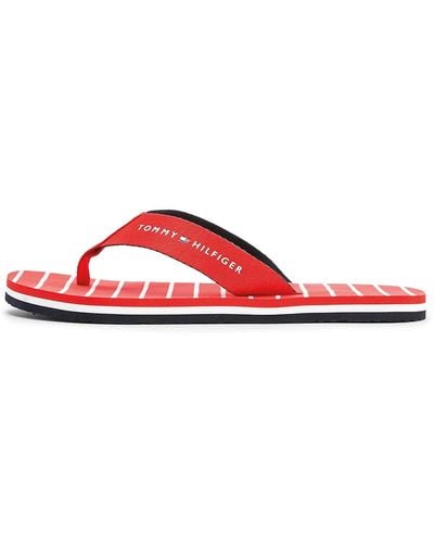 Tommy Hilfiger Tongs Tommy Essential Rope Sandal Claquettes - Rouge