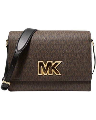 Michael Kors Mimi Medium Leather Messenger Bag - Brown