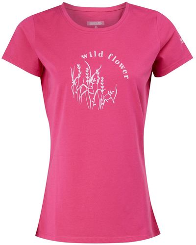 Regatta S Breezed Iv Cotton Short Sleeve T Shirt Flamingo Pink