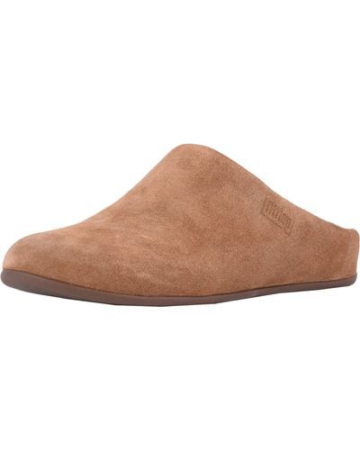 Fitflop Chrissie Shearling Open Back Slippers - Brown