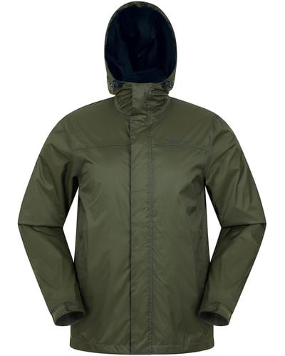 Mountain Warehouse Waterproof & Lightweight Raincoat With Taped - Green