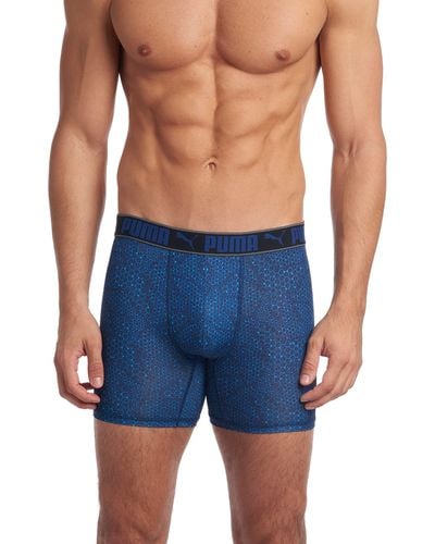 PUMA 3 Pack Performance Boxer Briefs - Blue