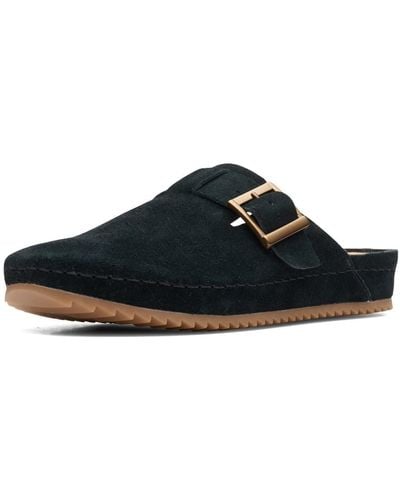 Clarks Brooklegh Mule S Sandals 4.5 Uk Black Suede - Blue