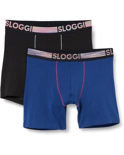Sloggi Men GO ABC Natural H Short C2P sous-vêtement - Bleu