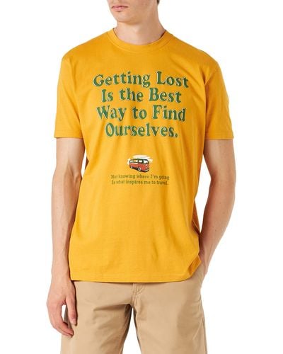Springfield Camiseta ga Corta Texto cálidos - Amarillo