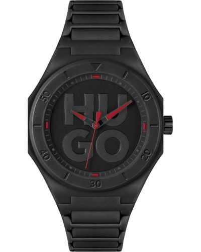 HUGO BOSS Analog Quarz Uhr mit Edelstahl Armband 1530326 - Schwarz