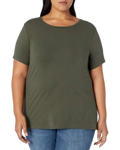 Amazon Essentials Camiseta de ga Corta con Cuello Redondo Mujer - Verde