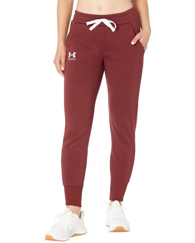 Under Armour Pantaloni da Jogging Rival in Pile, - Rosso