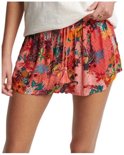 Superdry S Vintage Beach Printed Shorts - Rot