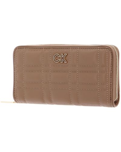Calvin Klein Re-Lock Quilt Zip Around Wallet L Safari Canvas - Schwarz
