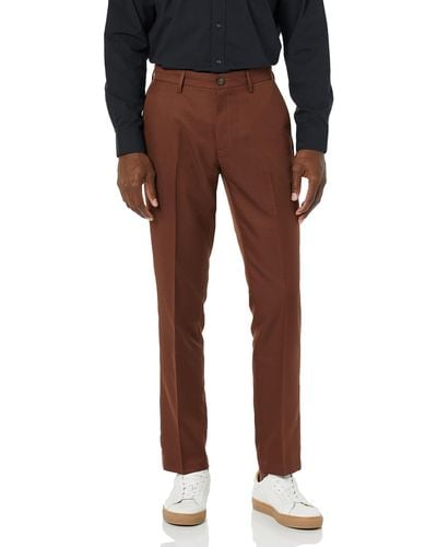 Amazon Essentials Slim-fit Flat-front Dress Pant - Brown