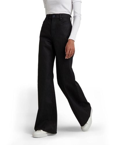 G-Star RAW Dek Wide Been Jeans Met Ultrahoge Taille Voor - Zwart