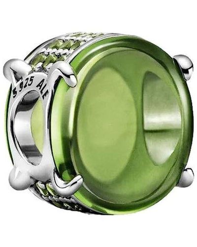 PANDORA Colours Grünes Ovales Cabochon Charm aus Sterling Silber/Größe: 1,1cm