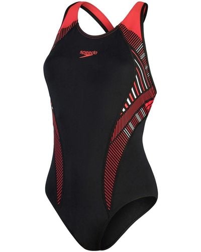 Speedo Costume da bagno da donna Placement Laneback - Nero