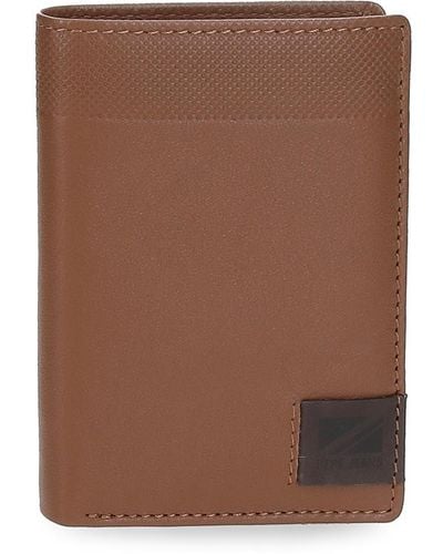 Pepe Jeans Topper Vertical Wallet With Purse Brown 8.5 X 11.5 X 1 Cm Leather