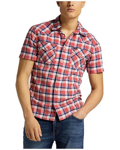 Lee Jeans S Western Shirts - Rot