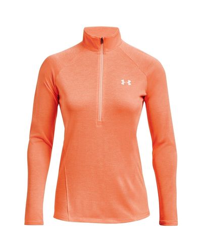 Under Armour Standard Tech Twist Zip Long-Sleeve Pullover, - Orange