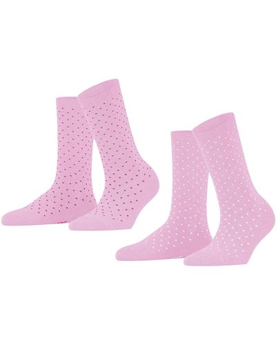Esprit Socken Fine Dot 2-Pack Bio Baumwolle schwarz blau viele weitere Farben verstärkte socken mit Muster atmungsaktiv - Pink