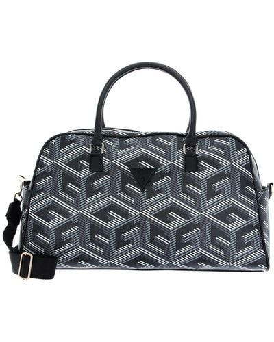 Guess Wilder Travel Weekender Duffel Bag Black Logo - Grijs