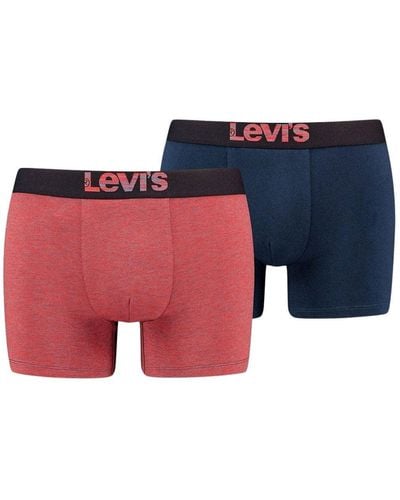 Levi's Optical Illusion Organic Cotton Boxer Briefs 2 Pack - Blue