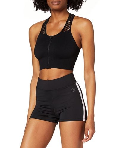 AURIQUE Sportshorts mit Seitenstreifen - Schwarz