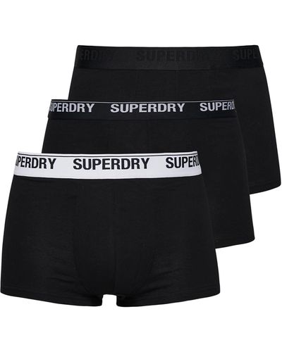 Superdry Boxershorts Dreierpack Trunk Multi Triple Pack Black Mix Schwarz