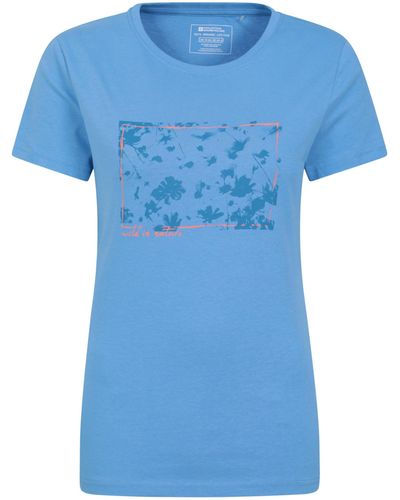 Mountain Warehouse Printed Wms Digital Flower Organic T-shirt Cobalt 18 - Blue