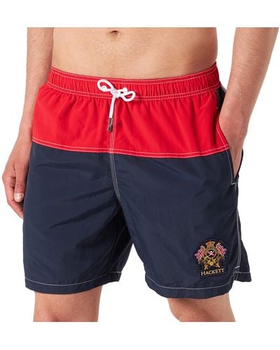 Hackett Panel Embroidered Shorts - Blue