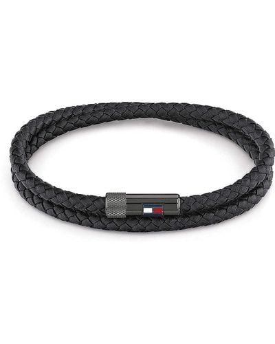 Tommy Hilfiger Jewellery Men's Leather Bracelet Black - 2790262s