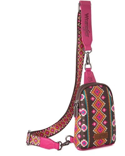 Wrangler Crossbody Sling Bags For Cross Body Fanny Pack Purse With Detachable Strap - Red