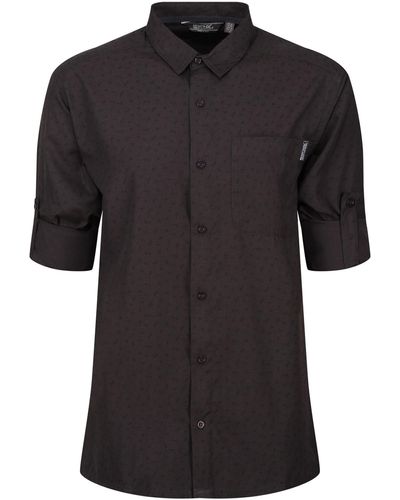 Regatta S Mindano V Long Sleeve Shirt Ash Small Floral Print L - Black