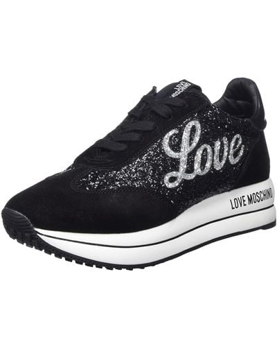 Love Moschino Sneakerd.run40 Glitter+cr+nap+nylon Trainers - Black