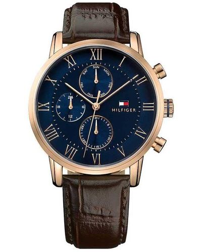 Tommy Hilfiger Analog Quartz Watch With Leather Strap 1791399 - Blue