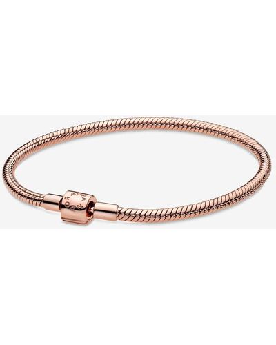 PANDORA Bracelet en maille serpent avec fermoir à cylindre ludique en or rose avec alliage plaqué or rose 14 carats - Métallisé