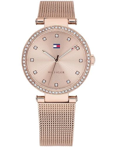 Tommy Hilfiger Analogue Quartz Watch For Women With Rose Gold Colored Stainless Steel Mesh Bracelet - 1782508 - Multicolour